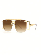 SHEIN Asymmetrical Polygon Frameless Metal Fashion Glasses