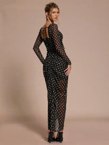SHEIN BAE  Casual Elegant Polka Dot Print Ruffle Hem Dress