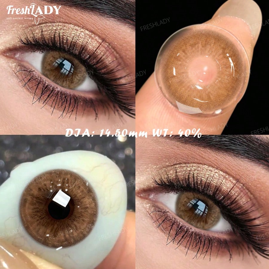 SHEIN FRESH LADY 1 Pair Grace Series Hazel Colored Contact Lenses