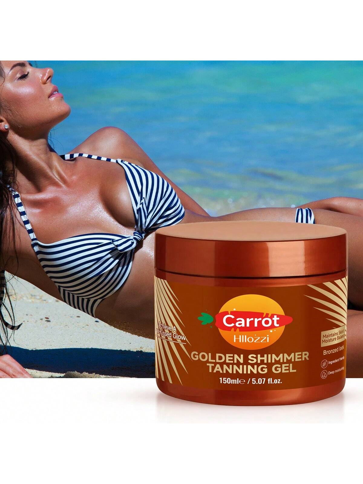 SHEIN Hllozzi 5.07 Fl Oz/150ml Carrot Gold Shimmer Self Tanning Gel