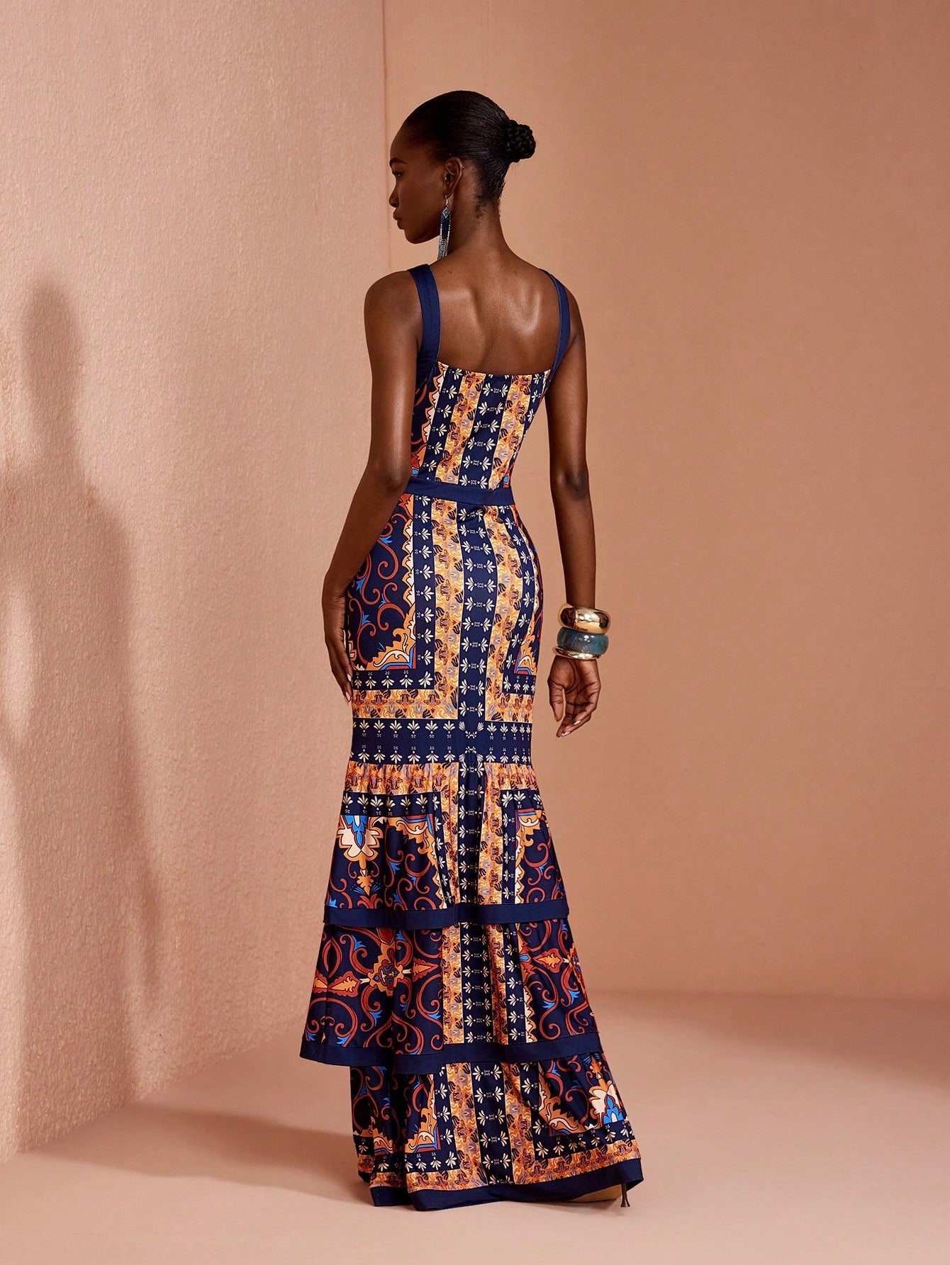 SHEIN JIAN LASALA All-Over Print Maxi Dress
