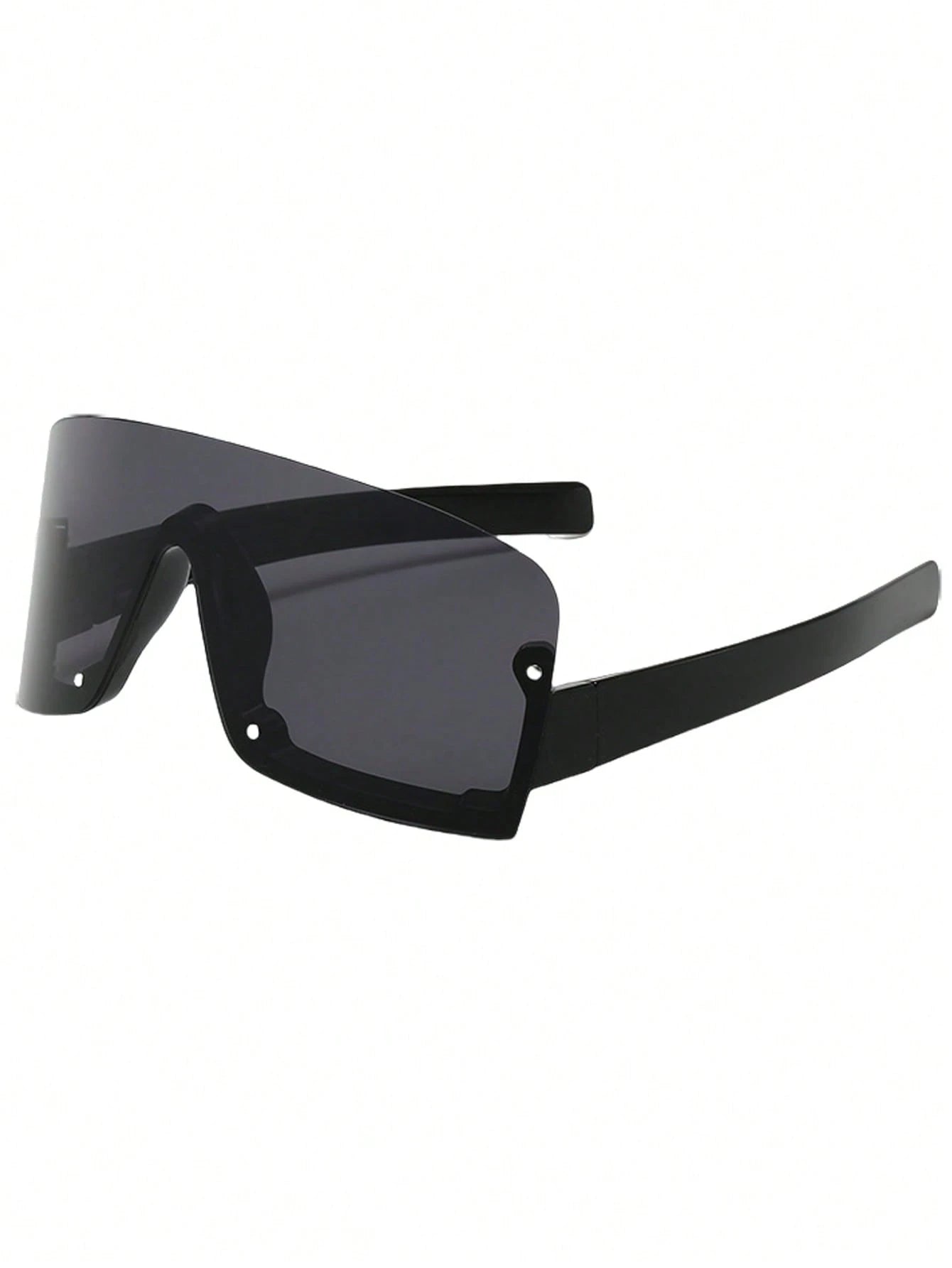 Black sunglasses with wide lenses on a white background