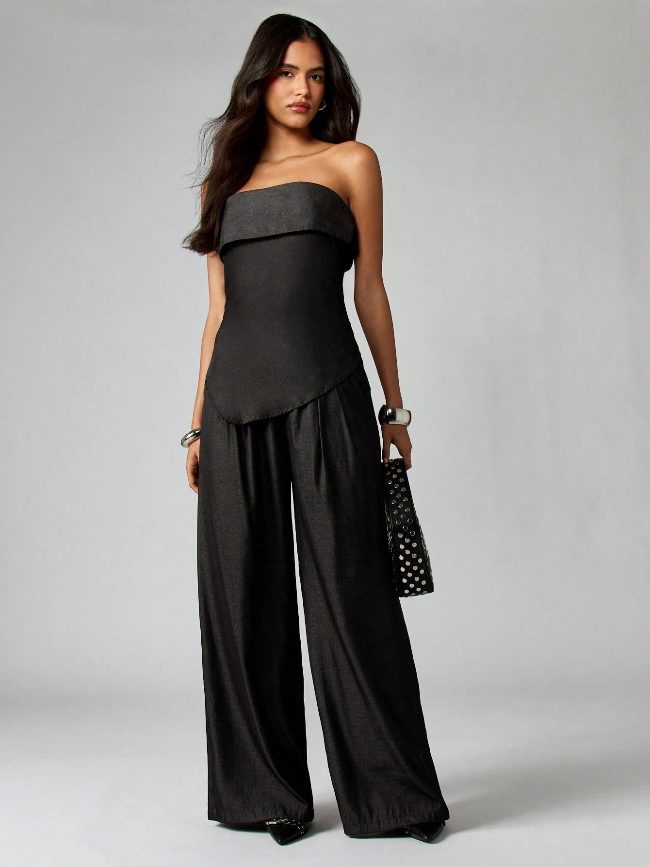 SHEIN MISSGUIDED Strapless Palazzo Co-Ord Set 