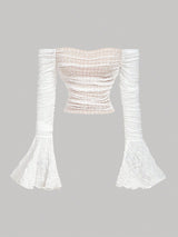 SHEIN MOD Vintage Court Style White Elegant Knit Texture