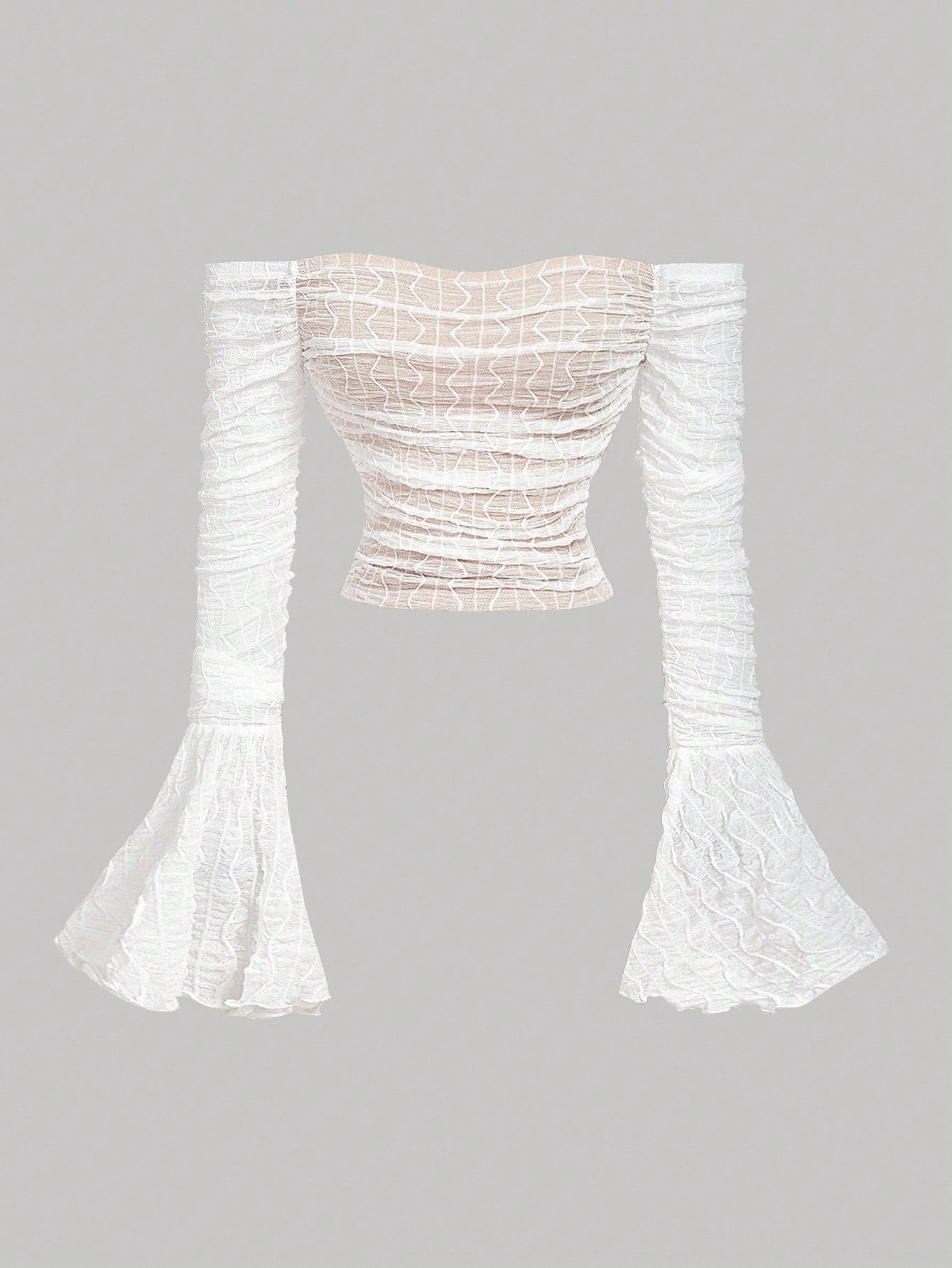 SHEIN MOD Vintage Court Style White Elegant Knit Texture