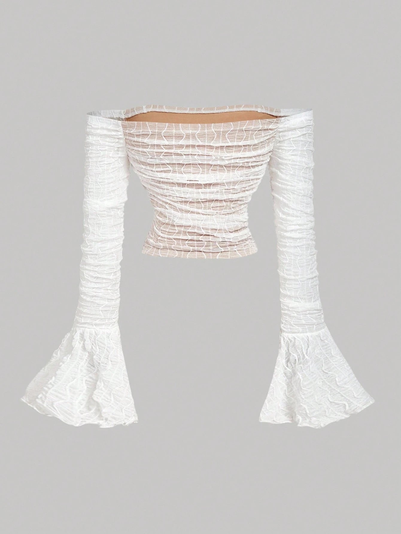 SHEIN MOD Vintage Court Style White Elegant Knit Texture