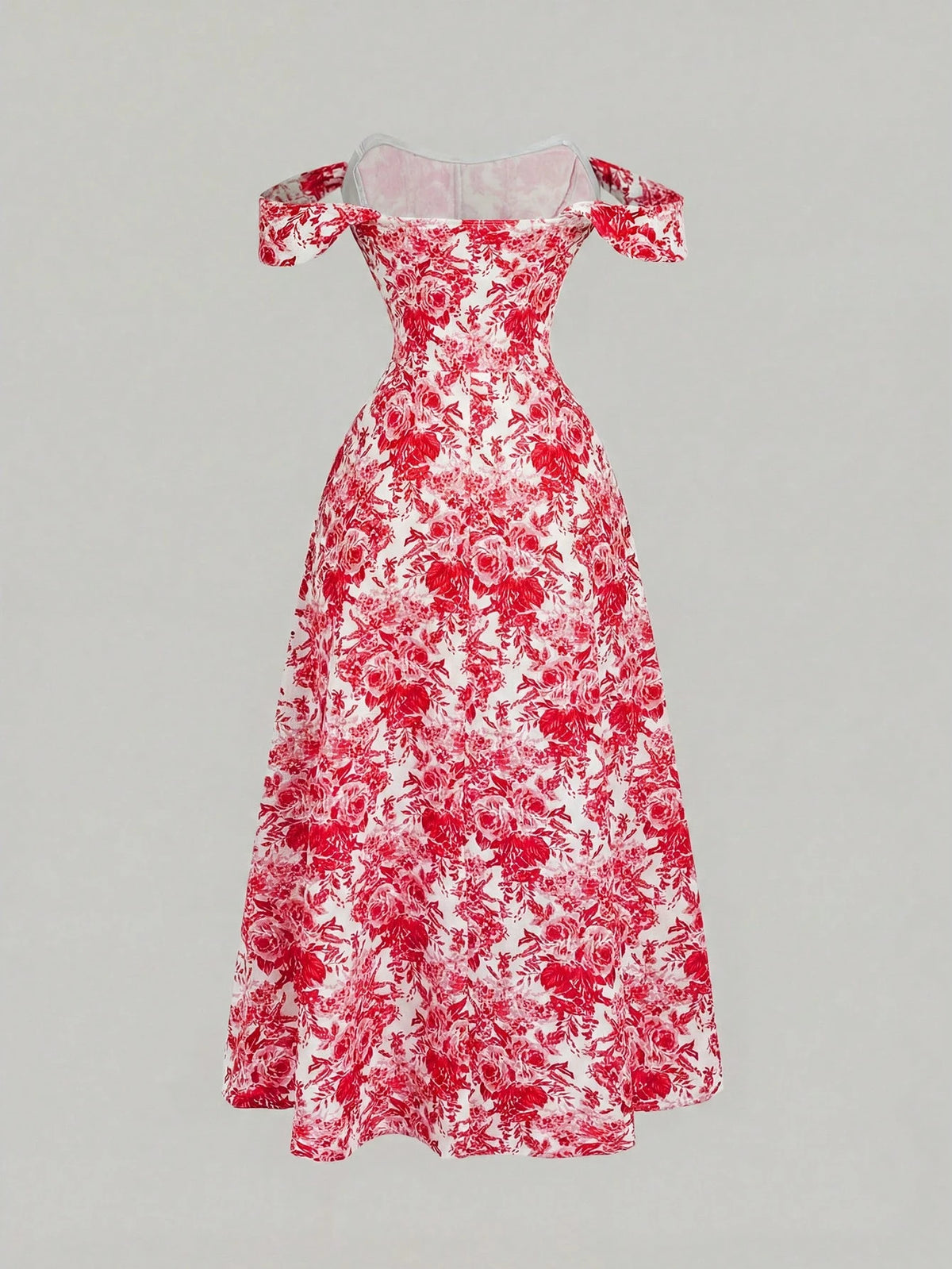 SHEIN MOD Women's Floral Print Off-Shoulder Dress