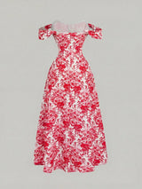 SHEIN MOD Women's Floral Print Off-Shoulder Dress