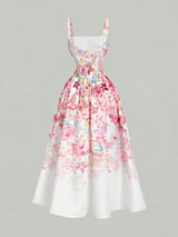 Floral dress on a gray background