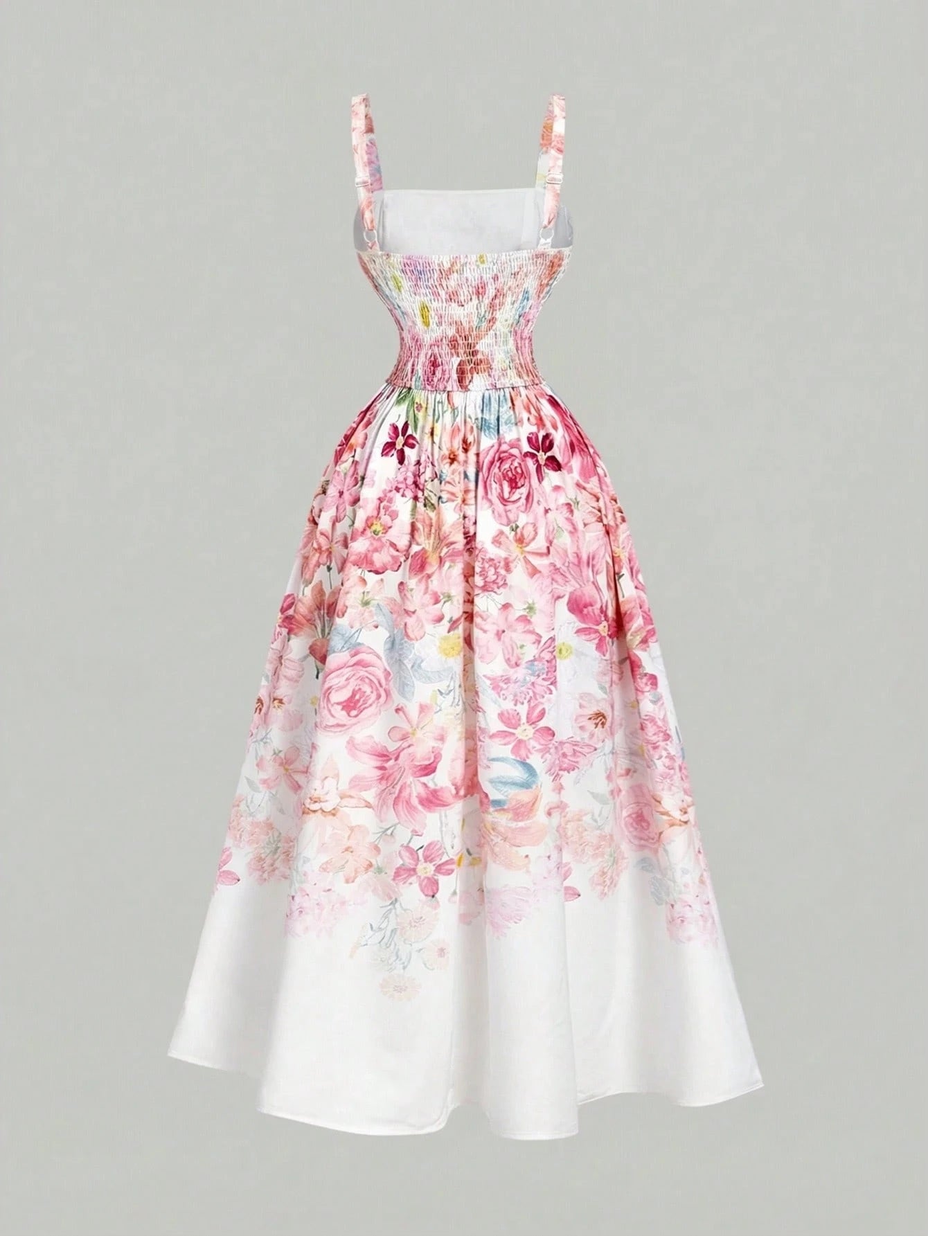 Floral dress on a gray background