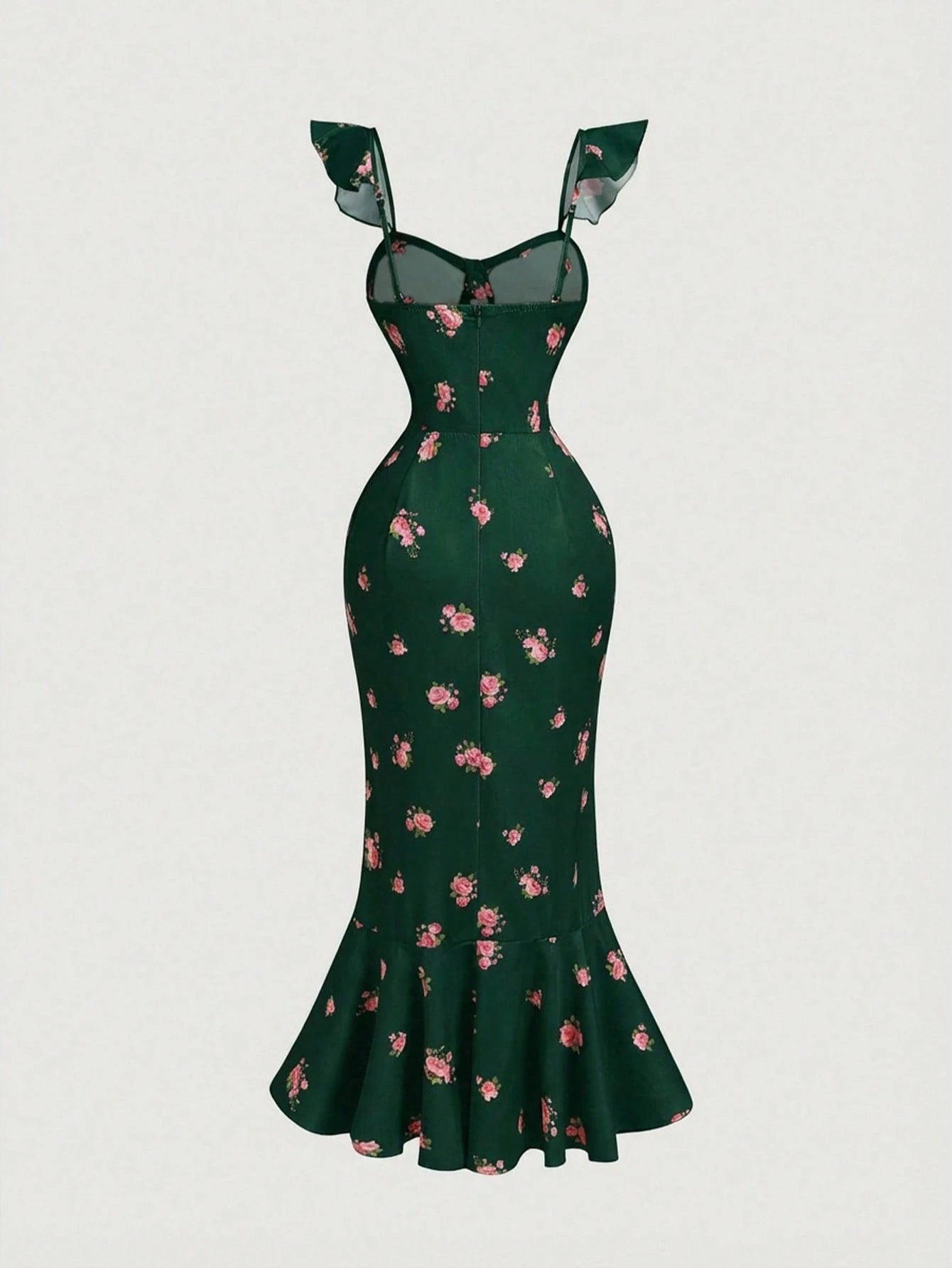SHEIN MOD Women's Romantic Floral Print Cap Sleeve Dress
