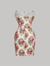 Floral patterned dress on a gray background