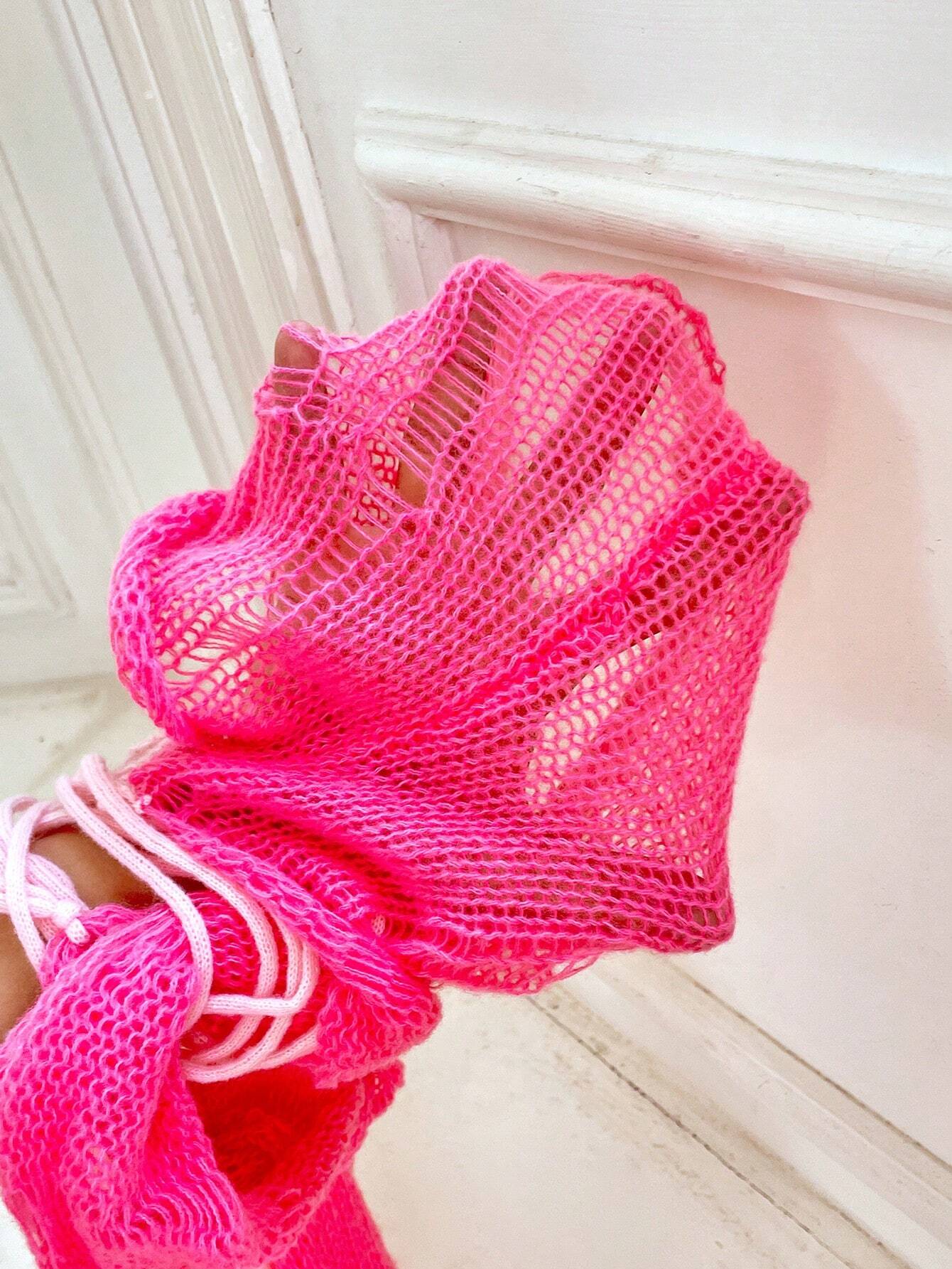 SHEIN MOOSTA Ladies' Cold Shoulder Hollow Out Sweater