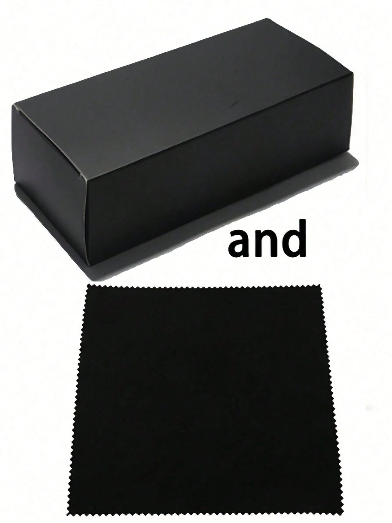 Black rectangular box and black cloth on a white background