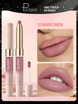SHEIN Pudaier 2-In-1 Matte Lipstick & Gloss: Dual Effects 