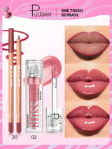 SHEIN Pudaier 2pcs Lip Liner Pencil And Lip Gloss Set