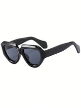 SHEIN Retro Asymmetrical Large Frame Fashion Glasses