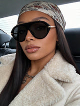 SHEIN Retro Geometric Frame Fashion Glasses