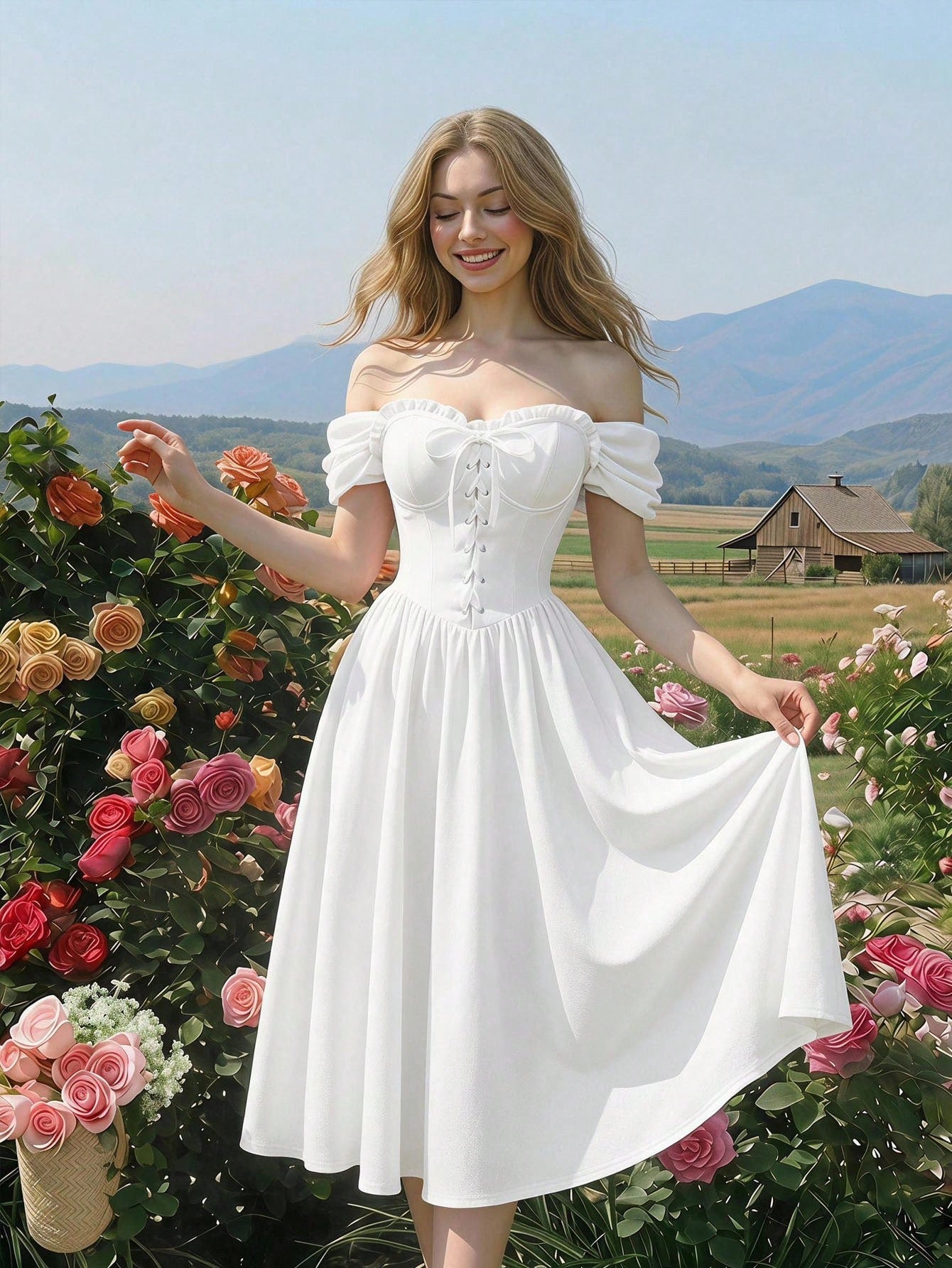 SHEIN Skyraze Women's Elegant White Dress