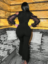 SHEIN Slayr Club Women Outfits Black Sexy Dating Daily Hollow Shoulders Jumpsuit