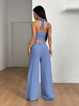 SHEIN StreetHx Top & Pants 2pcs Set Streetwear Women Summer Solid Color Vest 