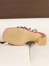 SHEIN Summer Fashion Vine Flower Rose Criss Sandals