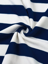 SHEIN Summer New American Retro Blue & White Dress