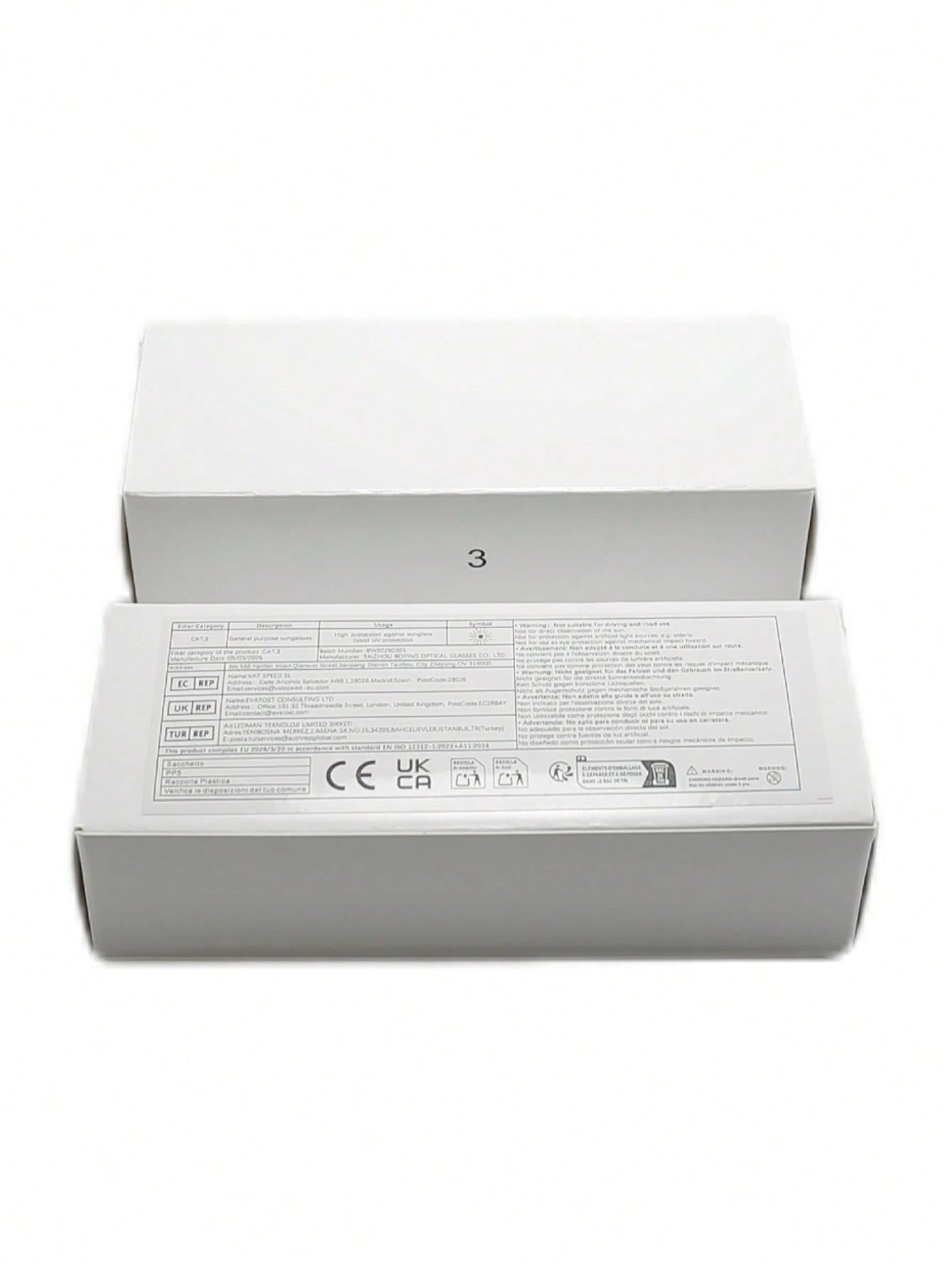 White electronic device with label on a white background