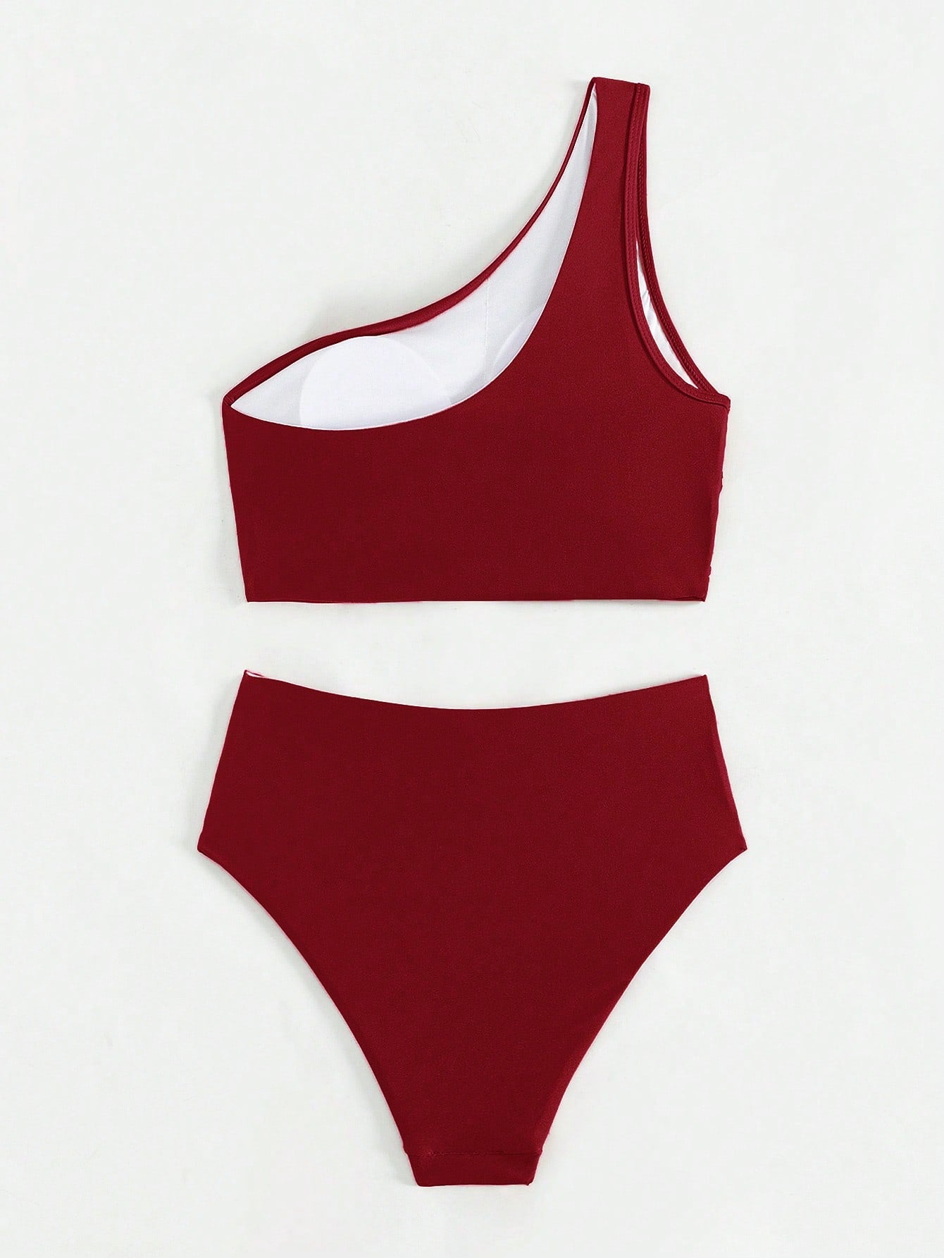 Red bikini set on a white background