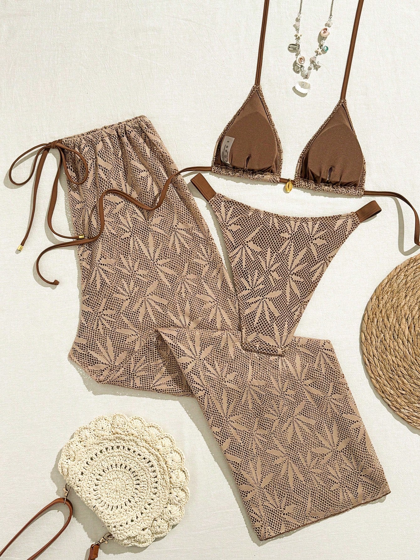 SHEIN Swim Vcay 2026 New Spring/Summer 3 PiecesWomen Swimwear Set