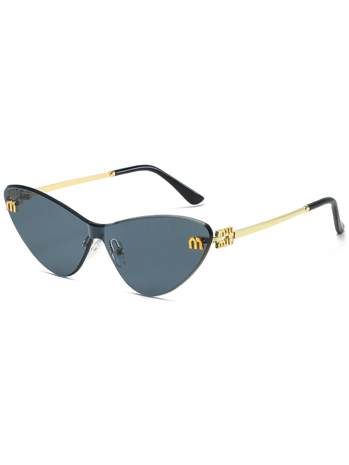SHEIN Vintage Cat Eye Frameless Sunglasses