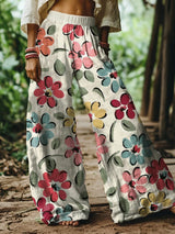 Floral patterned pants worn by a person in a natural setting