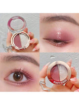 Makeup product with close-up of application on eyes and face