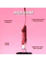 Cosmetic product with features highlighted on a pink background
