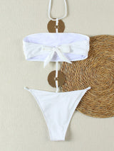 SHEIN Sexy Solid Color Hollow Out Metal Plate One-Piece Swimsuit
