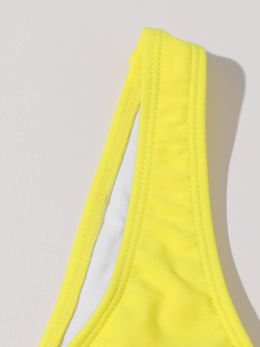 Shein  Dollar Print High Waisted Bikini Swimsuit