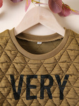 Shein Toddler Boy Letter Graphic Quilted Sweatshirt