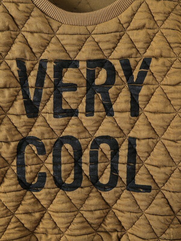 Shein Toddler Boy Letter Graphic Quilted Sweatshirt