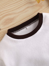 Shein  Toddler Boys Color Block Letter &amp Tiger Embroidery Fleece  Pullover