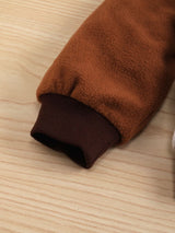 Shein  Toddler Boys Color Block Letter &amp Tiger Embroidery Fleece  Pullover