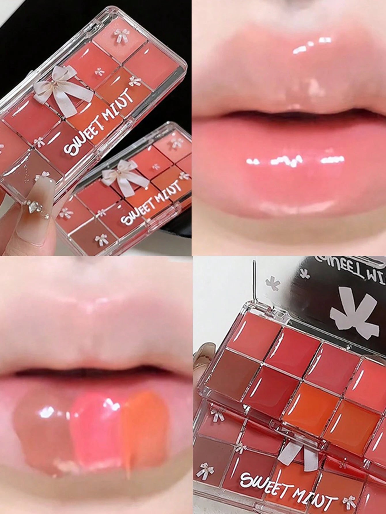 SHEIN Sweet mint 1 Set Of 10 Moisturizing & Nourishing Lip Plumper Palette