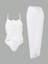 shein Swim Oasis Summer 2pcs Women Elegant White