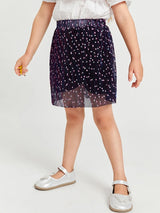 تنورة شي إن للبنات الصغيرات منقطة بنقشة شبكية