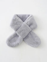 Toddler Kids Solid Fluffy Scarf