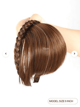 SHEIN Short Straight Synthetic Hair Bangs With Braid Headband Light Brown