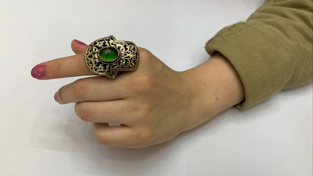 Hand Shape Rings Hand shaped copper ring – trendy