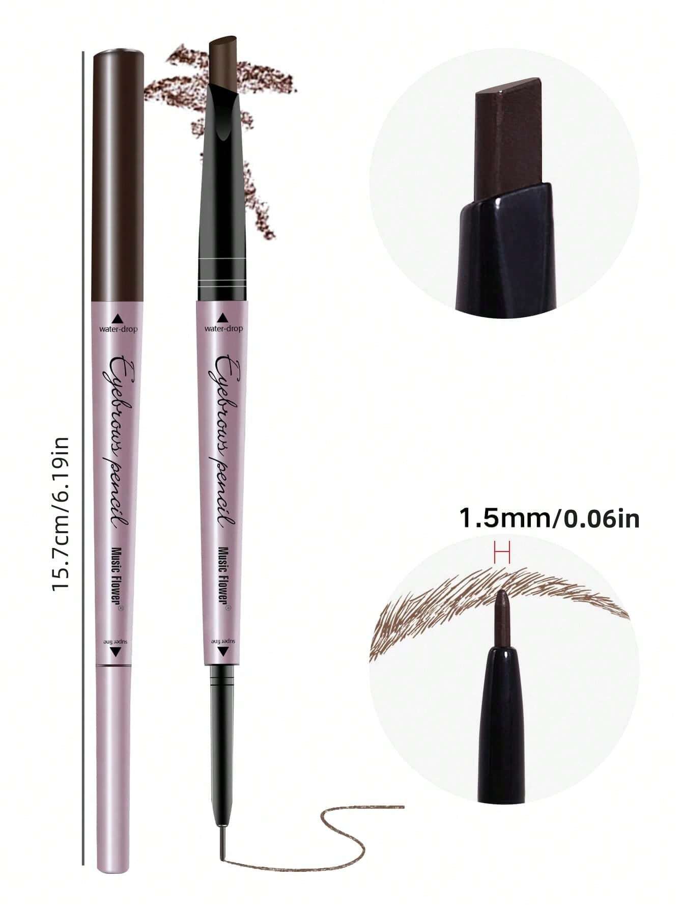 SHEIN 1pc Durable Dual Tip Eyebrow Pencil