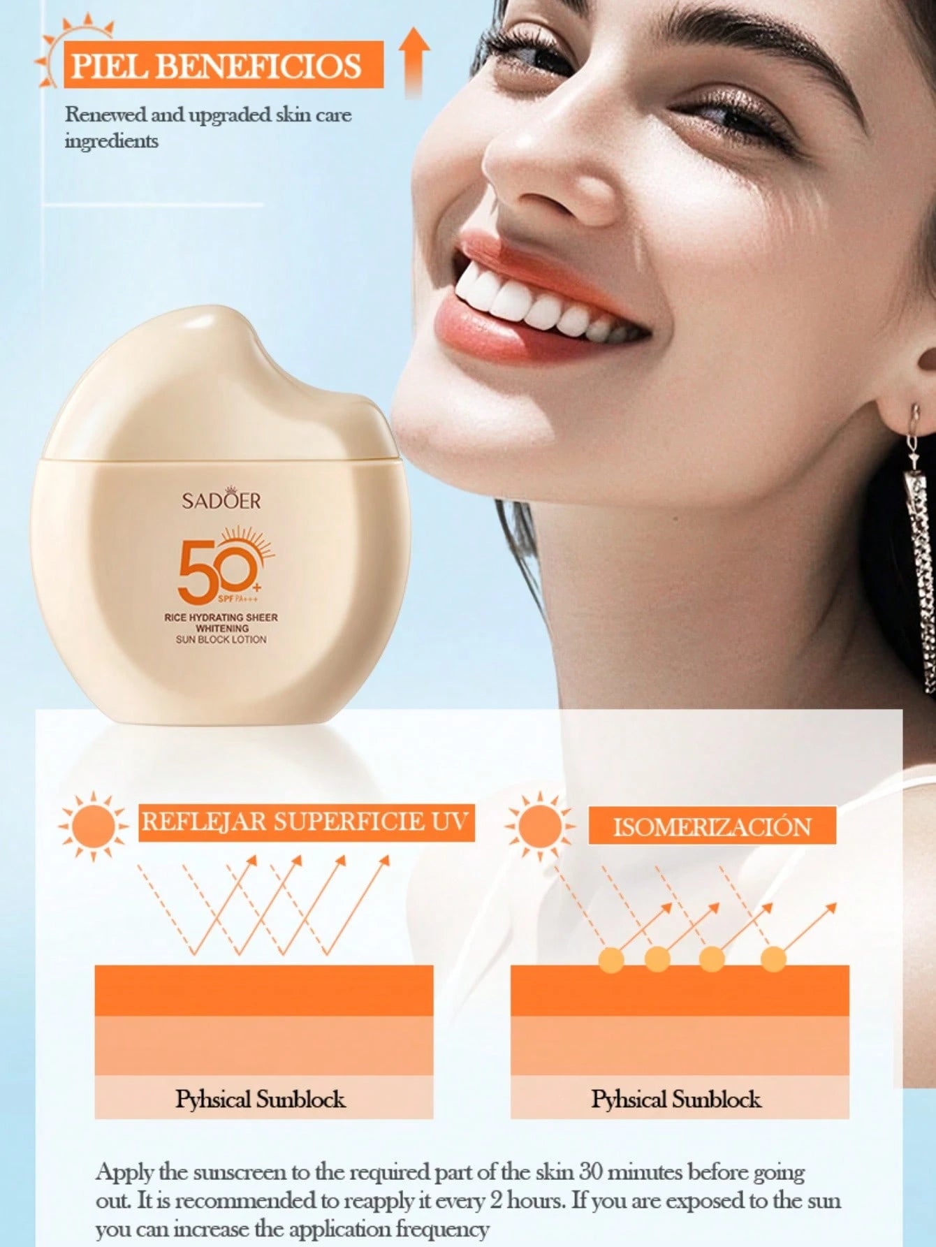 SHEIN Rice Whitening Sunscreen Cream