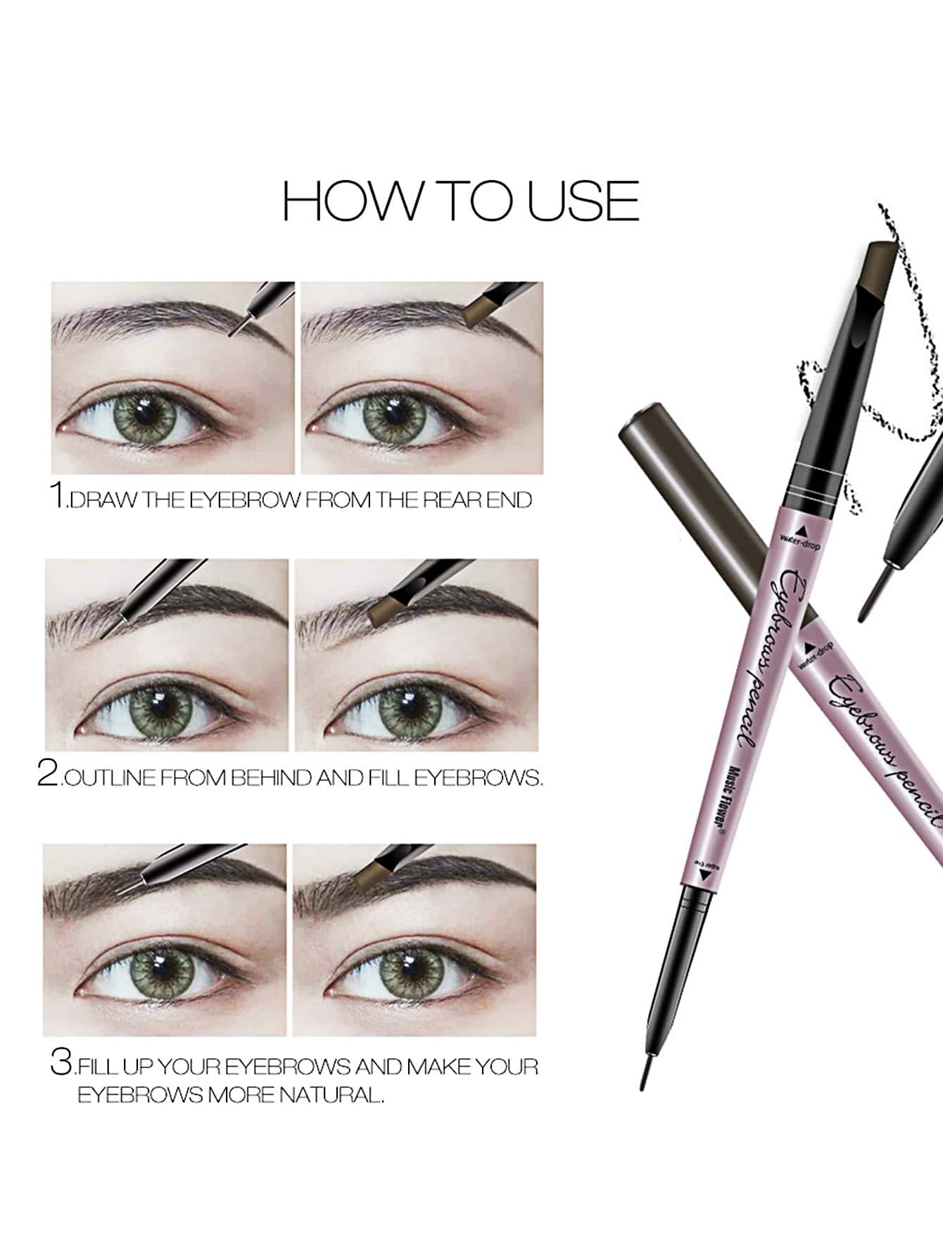 SHEIN 1pc Durable Dual Tip Eyebrow Pencil