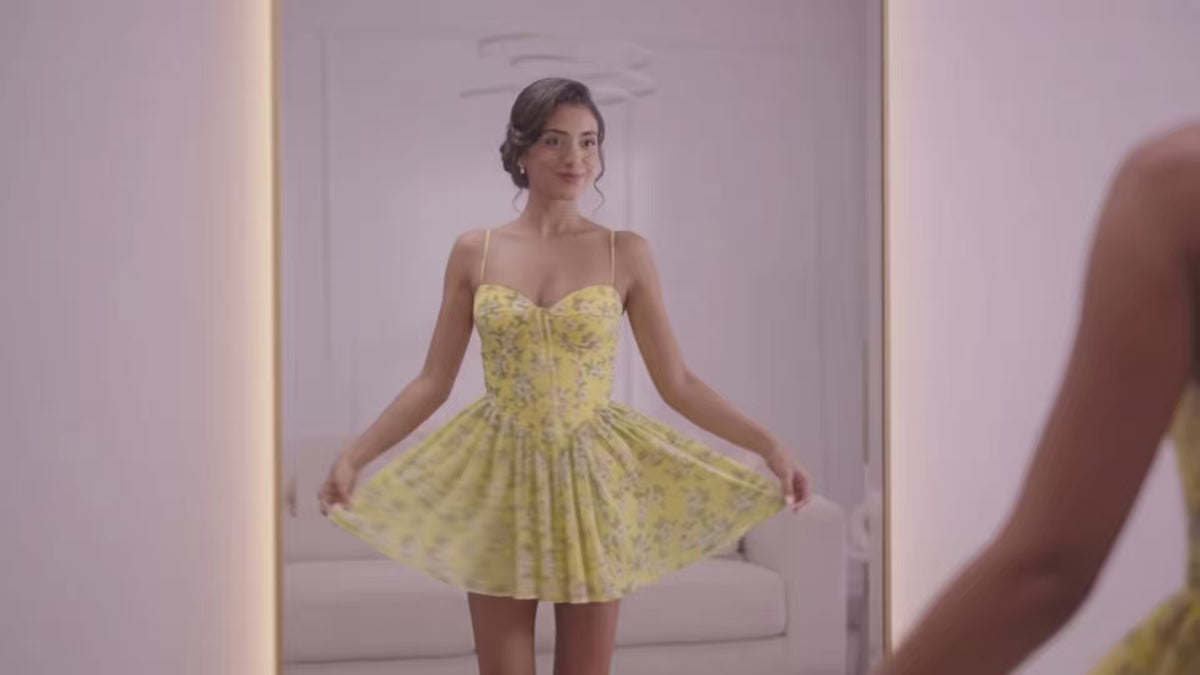 Trendy EG online sale – a young woman orders trendy SHEIN fashion on her phone and unboxes her delivery at home, up to 70% off